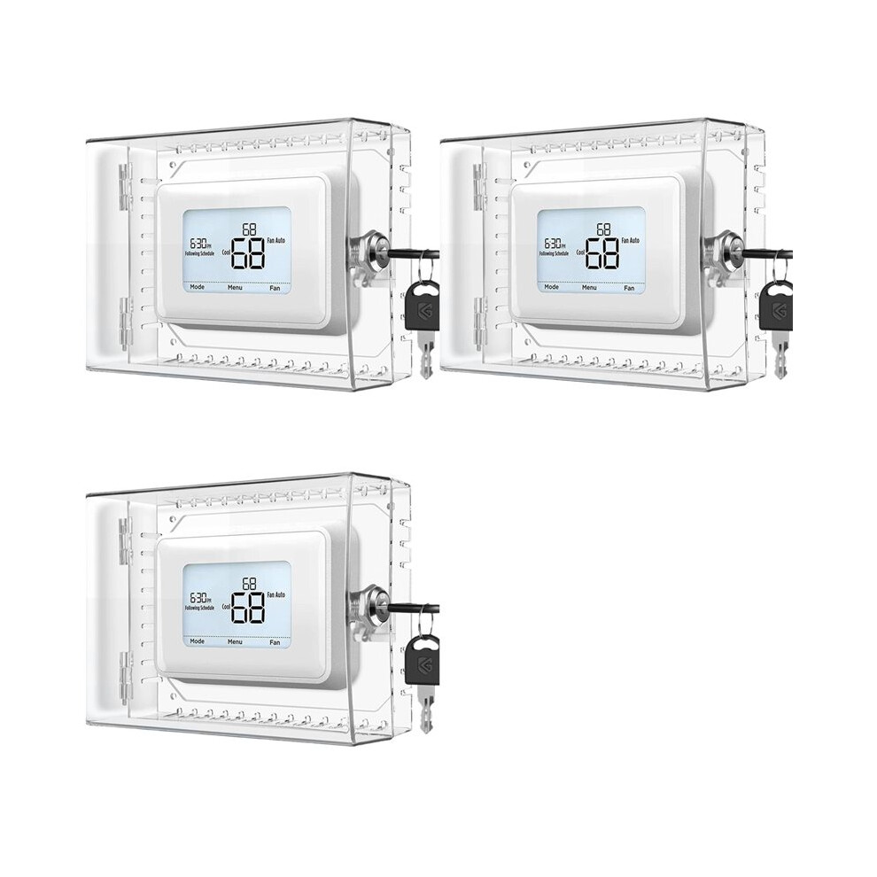 3X Large Thermostat Lock Box Cover With Key Clear Thermostat Cover Fits Thermostats 5H X 6Inch W Or Smaller 4713775841643