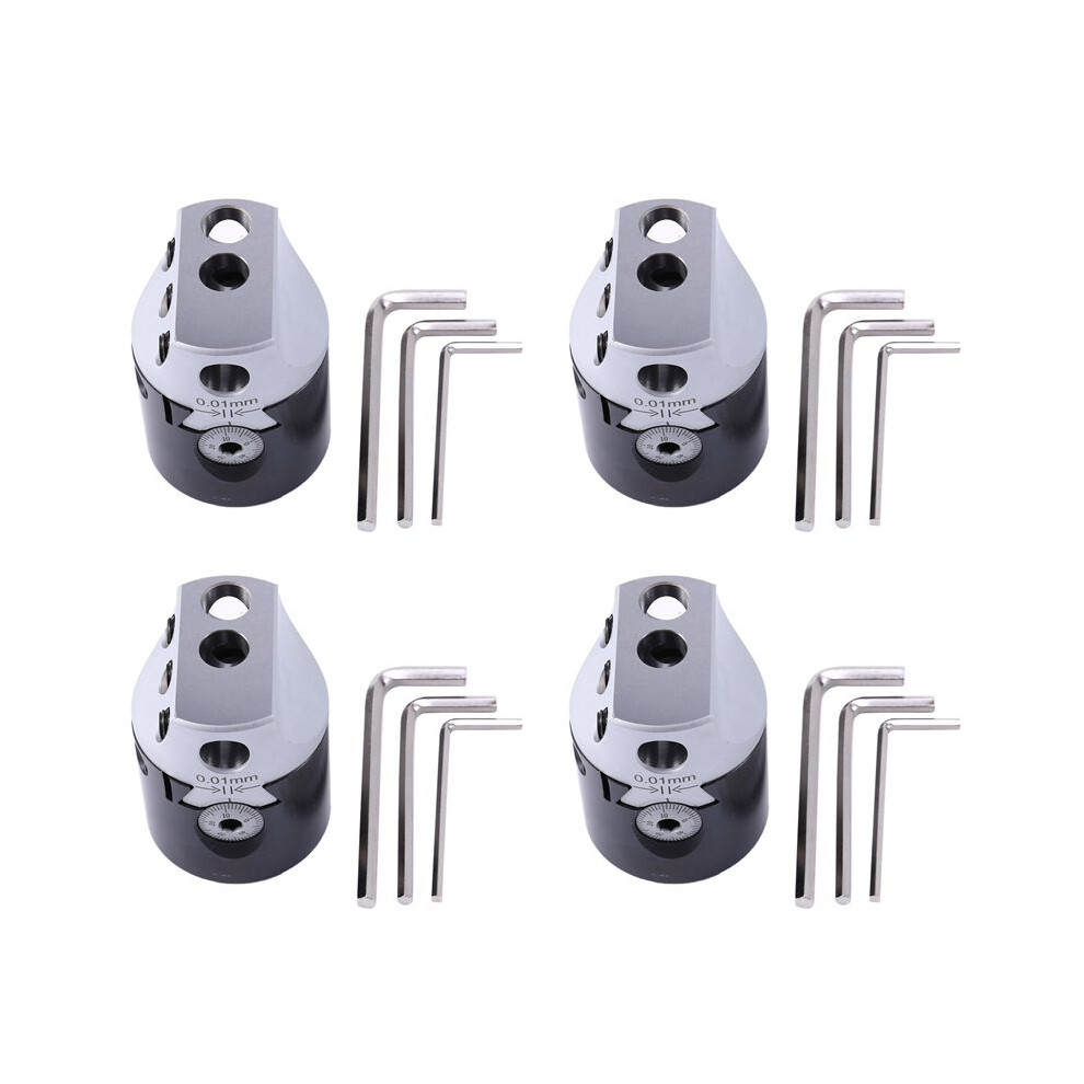 4Pcs 2Inch 50Mm F1 Type Boring 12Mm Lathe Boring Bar Milling Holder For Mt2 Mt3 R8 Shank Milling With Hex Wrenches 4712548054150