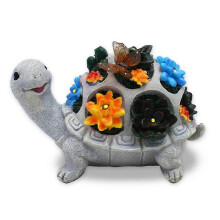 (Butterfly) Classic Multi-functional Turtle Resin Statue Solar Courtyard Lawn Decoration Light Garden Crafts Superior