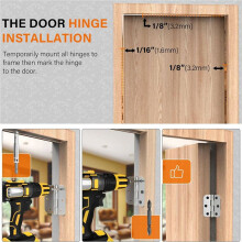 2X Door Hinge Jig, with 8 Hinge Sizes From 2-1/2in to 6in and 5 Door Thickness From 1-3/8in to 2-1/2in