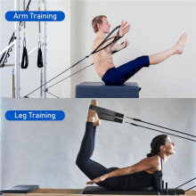 4 Stück Pilates-Gurte, Pilates-Doppelschlaufengurte für Reformer, Fitness-D-Ring-Gurte, Doppelte Schlaufen Gepolstert
