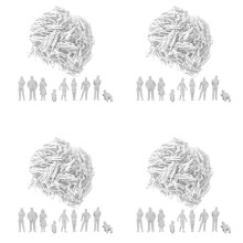 1:50 Figuras Brancas Modelo Arquitetônico Escala Humana Modelo HO Povos de Plástico, 40 Peças