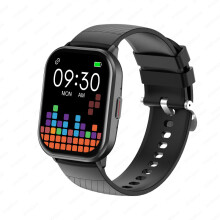 (Black) Smart Watch Men Women Heart Rate 2.01 Inch AMOLED Screen Waterproof Bluetooth Call Sports Smart Watch For iOS Android