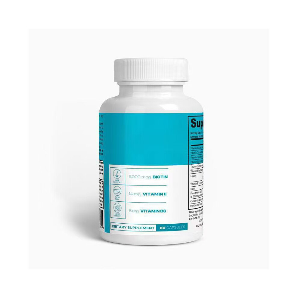 (3PCS) Biotin 5000mcg 60 Capsules - Support Hair, Skin & Mood Health