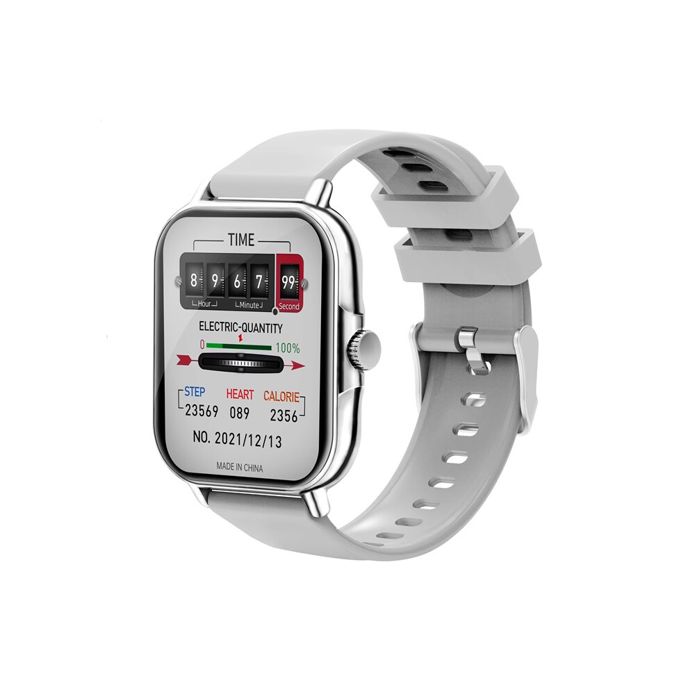 (Gray) Smartwatch Bluetooth Calling Music Playback Heart Rate & Blood Pressure Monitoring Unisex Holiday Gift Gray 6900890401762