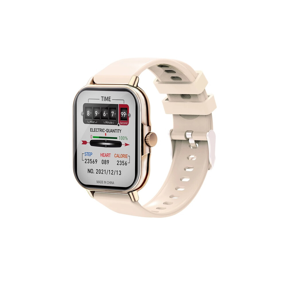 (Golden) Smartwatch Bluetooth Calling Music Playback Heart Rate & Blood Pressure Monitoring Unisex Holiday Gift Golden 6900890401755