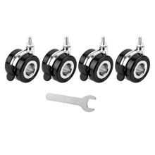 4-Pack 2,5 Tum (60 mm) Hål Hjulkit med Broms, Hjul för Standard M8 Gängat Hål Vagnrobotbas