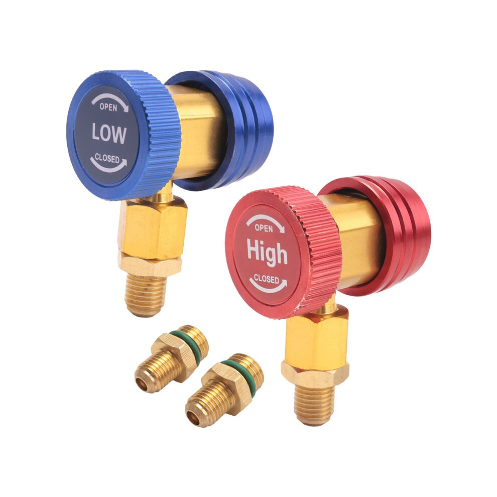 Freon R134a Auto Car Quick Coupler Connector Brass Adapters Air Conditioning Refrigerant Adjustable Manifold Gauge 6032742726744