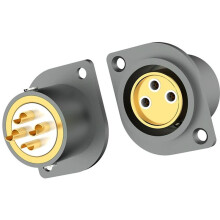 1pc 3pin Female Male Cannon Jack XLR Socket Gold Plated Copper Connector Micphone Headphone Amplifier DIY Project Male