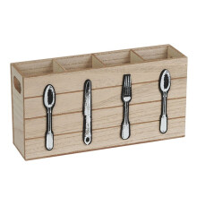 Wood Utensil Holder Kitchen Accessories Silverware Organizer for Fork Spoon for Kitchen and Home B
