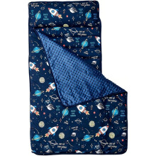 Toddler Sleeping Bag for Daycare, Toddler Nap Mat with Pillow, 42x21 Inch Portable Anti-Kick Sleep Mat with Name Pocket