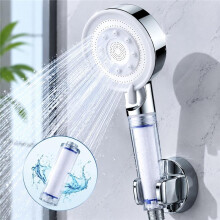 Silberner 5-Funktions-Duschkopf mit 5 Strahlarten, 8,5 x 25 cm, hoher Wasserdruck