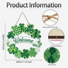 St. Patrick'S Day Dekoration - Großes 30 cm Kleeblatt für die Haustür, Faltbar mit Willkommensschild