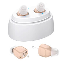 Aide Auditive Rechargeable CIC Amplification Intelligente avec Réduction Du Bruit et Étui de Chargement A