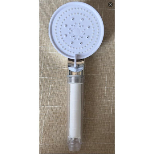 White 5-Function Shower Head with 5 Spray Modes, 8.5x25cm High Pressure