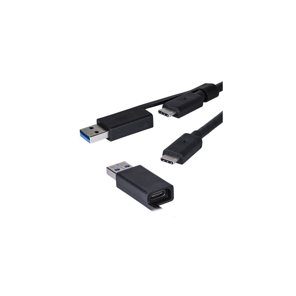 Cablenet 1M Usb 3.1C Male - Usb 3.1C Male With Usb 3.0 Adaptor With Ic Black 5056750301749