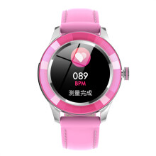 (Pink) Smart Watch Full Touch Round Screen Watch Woman IP67 Waterproof Heart Rate Sleep Monitoring Smartwatch For Android IOS