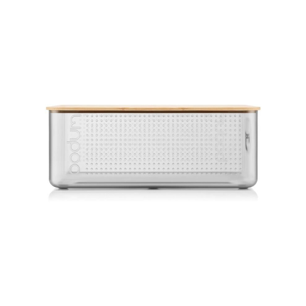 Bodum Bread Box - 11555-613S-80 - Large Model - Bamboo Lid - Transparent Gray