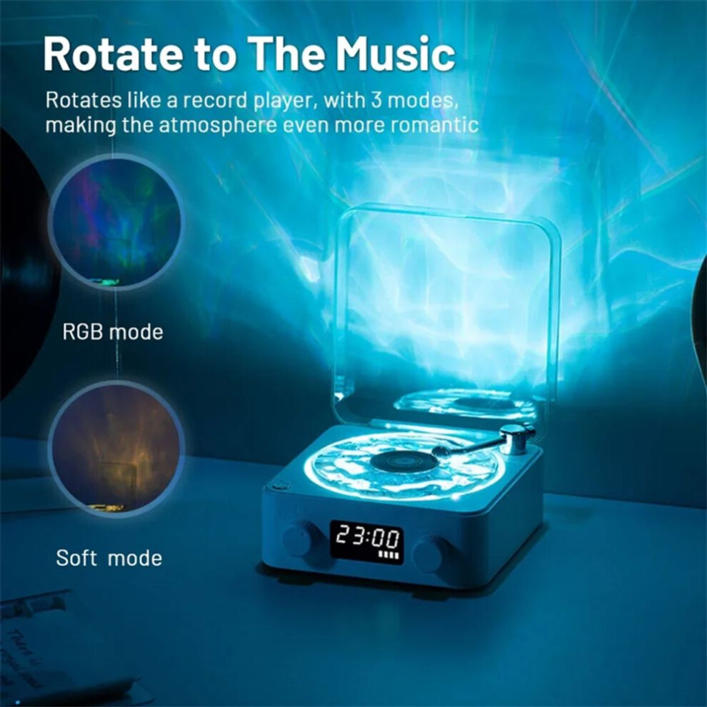 Kw03 Retro Vinyl Record Speaker Rgb - Wireless Bluetooth 5.0 Turntable Player Stereo Noise White 3013765381656