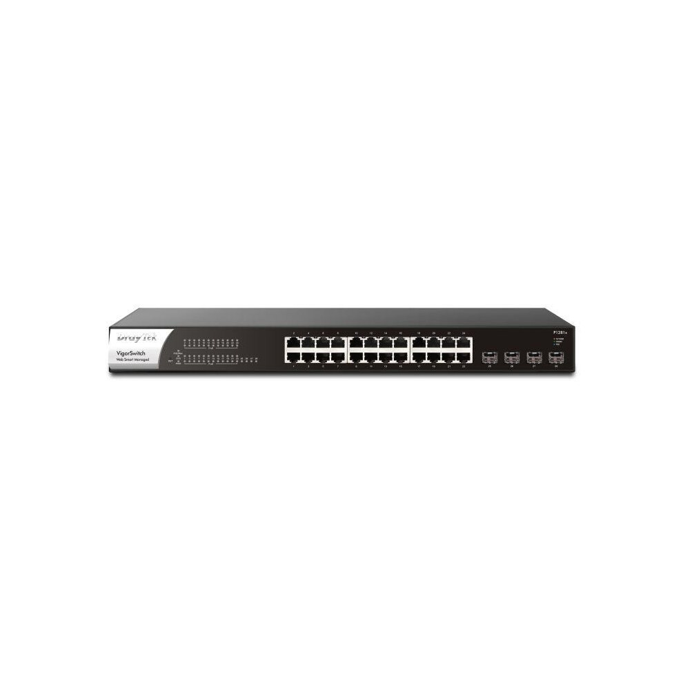Draytek Vigorswitch P1281x 24-Port Gigabit Ethernet + 4 Ports 10Gbps Sfp+ Switch With Poe+ 4710484746801