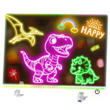 16 Inch LED Drawing Board for Kids - Rechargeable 7 Color Light Acrylic Note Pad with Stand,Gifts for 6-12 Year Old
