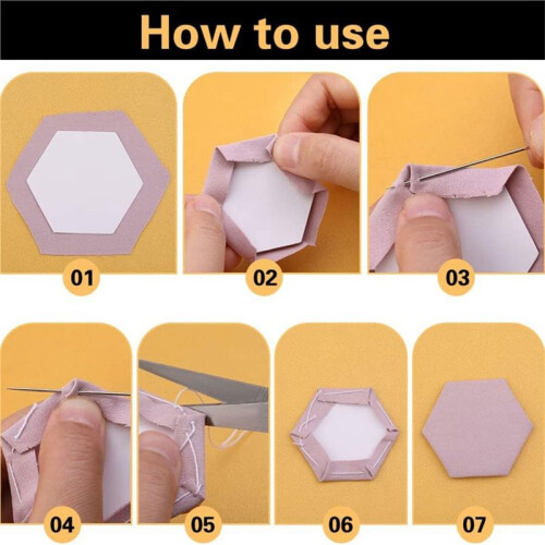 600 Pièces de Papier pour Patchwork, Gabarits de Patchwork, Formes Hexagonales pour Patchwork 1