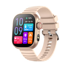 (Gold) Smart Watch Flashlight Body Temperature Monitor BT Call Smartwatch Fitness Clocks Waterproof Sports Watches for Women