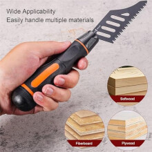 5Pcs Flush Cutting Jigsaw High Carbon Steel Irregular Curve Saw Blades with Handle for Softwood Fiberboard Plywood