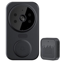 (Black) Doorbell Camera 2-Way Audio Wireless Visual Intercom Doorbell Front Door Camera For Villa Home Office Apartment