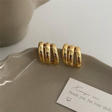 (Style H) Vintage Enamel Hoop Earrings with Tiny Crystal Accents, Huggie Snap Closure Fashion Ear Jewelry