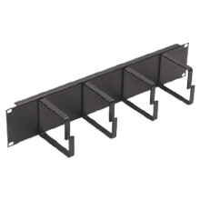 Cablenet 2u 100mm 4 Ring Cable Management Bar Black