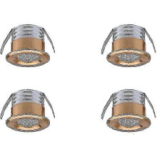 Lot de 4 mini spots LED encastrés, 3 W, blanc chaud doré