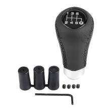 Pommeau de levier de vitesse universel pour voiture, 6 vitesses, en polyuréthane avec 3 flexibles, noir