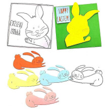 2 Stück Oster-Stanzformen „Frohe Ostern“ mit Buchstaben und Hasen-Metallschablone für Karten