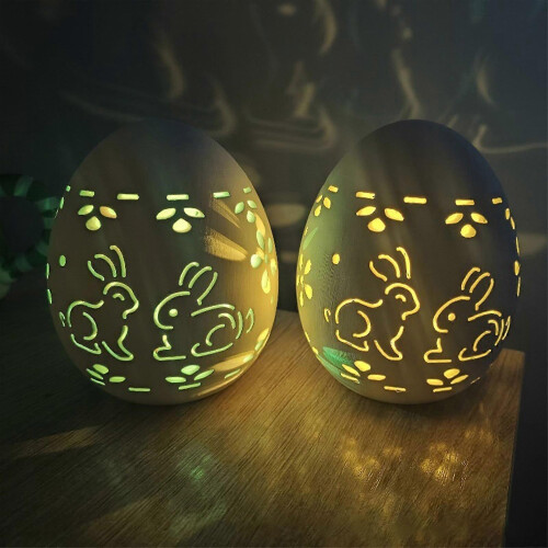 Easter Easter Hollow Glowing Easter Desktop Decoration Ceramic Crafts Ornaments ping
