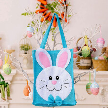Décorations de Pâques, sac fourre-tout lapin de Pâques, grands sacs en toile imprimés lapin et œuf de Pâques avec poignées