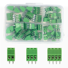 50 Pezzi 2,54 mm 0,1 Pollici Passo PCB Montaggio Morsettiera A Vite, Terminali 2P 3P 4P 150 V 6 A