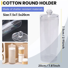 Distributeur Rond de Tampons de Coton de RéCipient Facial de Maquillage avec le Coton Acrylique Clair de Distributeur
