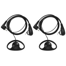 (2 Pack) 2Pin Advanced D Shape Clip-Ear Ptt Headset Earpiece Mic For 2 Way Radios Gp88S Gp300 Gp68 Gp2000 Gp88 Gp3188 Cp040 Cp1200 A8 A6 A10