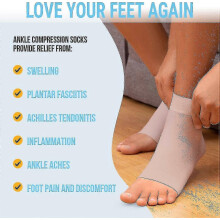 Plantar fasciitis ankle brace compatible with tendonitis and foot support
