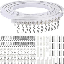 Bendable curtain rail compatible with ceiling or wall mount