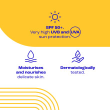 E45 Kids & Baby Sun Lotion for Sensitive Skin SPF 50+. Face & Body Gentle Sun Cream with UVA & UVB