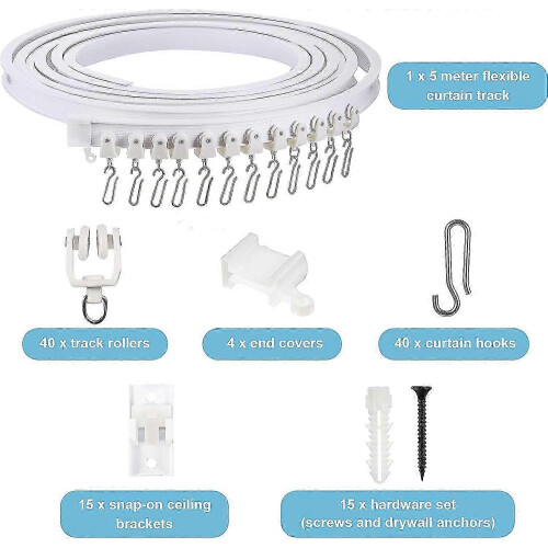 Bendable curtain rail compatible with ceiling or wall mount 2