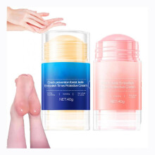 Heel Balm Stick for Dry Cracked Heels, Deep Hydration Foot Care, Pink and Blue Duo