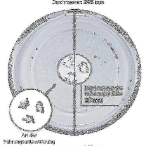 Glass Turntable compatible with Microwave Oven 24.5cm Universal 1