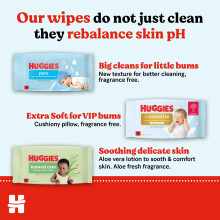 Huggies Extra Care Sensitive Baby Wipes, 99% Pure Water, 12 Packs of 48, Total 576 Wipes