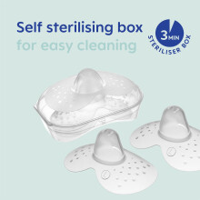 MAM Nipple Shield | Medium | 2 Pack | Comes in Sterilisable Travel Case | SkinSoft Silicone Familia