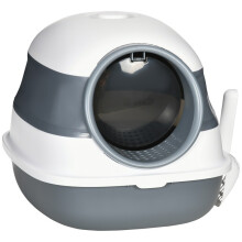 Kattenbak (max. 5 kg) met schepje en geurverwijderaar, opvouwbaar ontwerp en handvat.