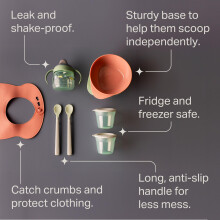 Tommee Tippee First Tastes Weaning Starter Kit, 4+ Months, Toddler Feeding Bowls and Spoons, Roll
