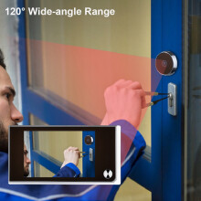 (as show) Wireless Doorbell-Digital Door Viewer Camera 120 Wireless Doorbell Smart Home Door Camera Peephole Doorbell with Monitor Mirilla